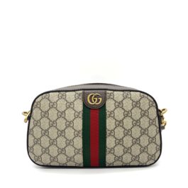 Gucci Ophidia Leather-Trimmed Monogrammed Coated-Canvas Messenger Bag