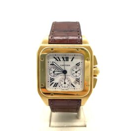 Cartier Santos 100 Chronograph 43mm – 18K Rose Gold Case