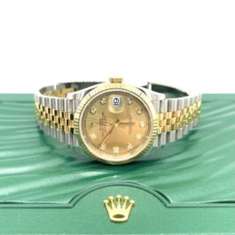 Rolex Stainless Steel 18K Yellow Gold Diamond 36mm Oyster Perpetual Datejust Watch