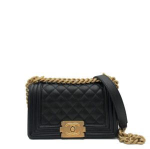 Chanel Boy Flap Bag Quilted Caviar Small