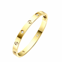 CARTIER LOVE BRACELET, CLASSIC MODEL, 4 DIAMONDS