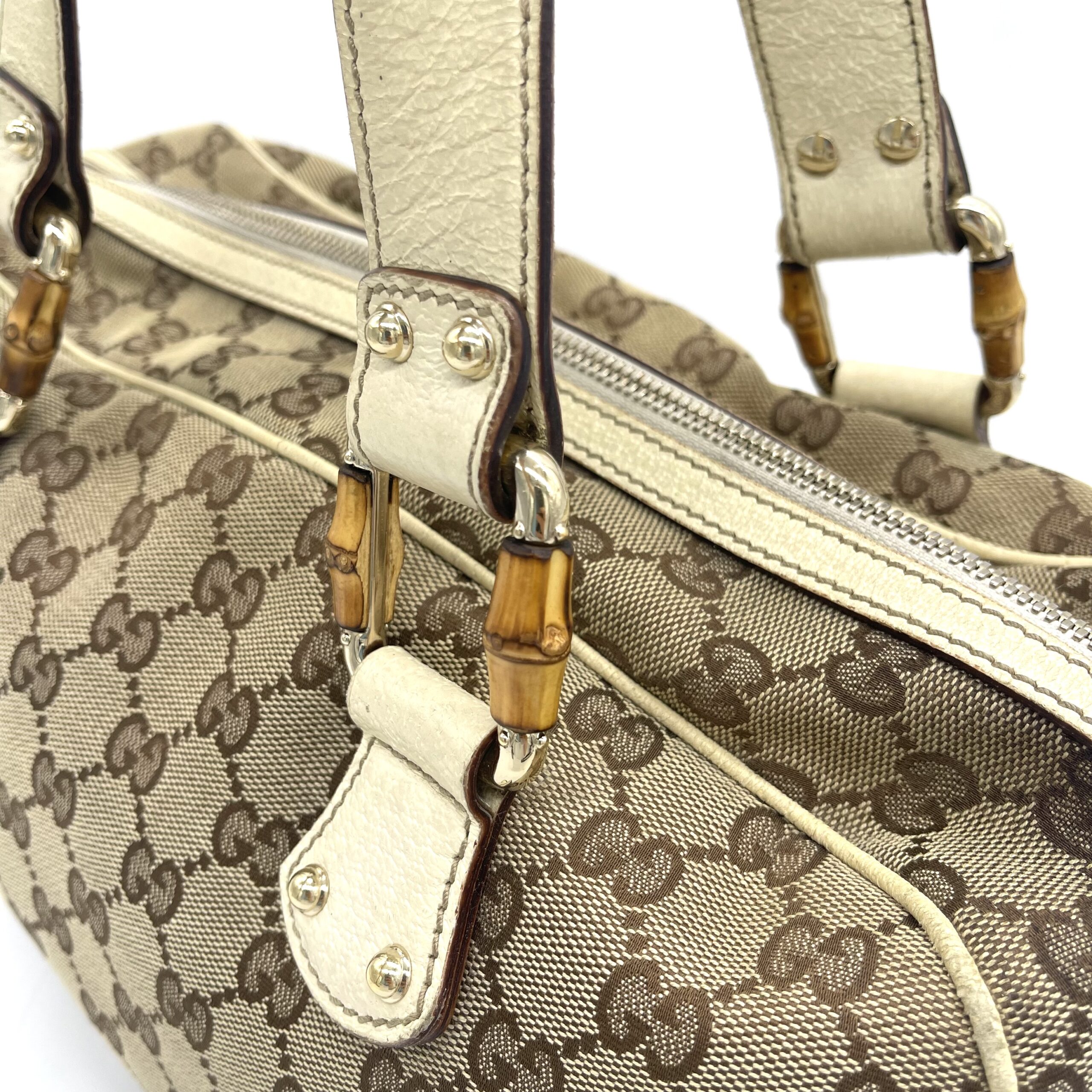 Gucci GG Canvas Bamboo Handle Boston Bag photo 3 of 4
