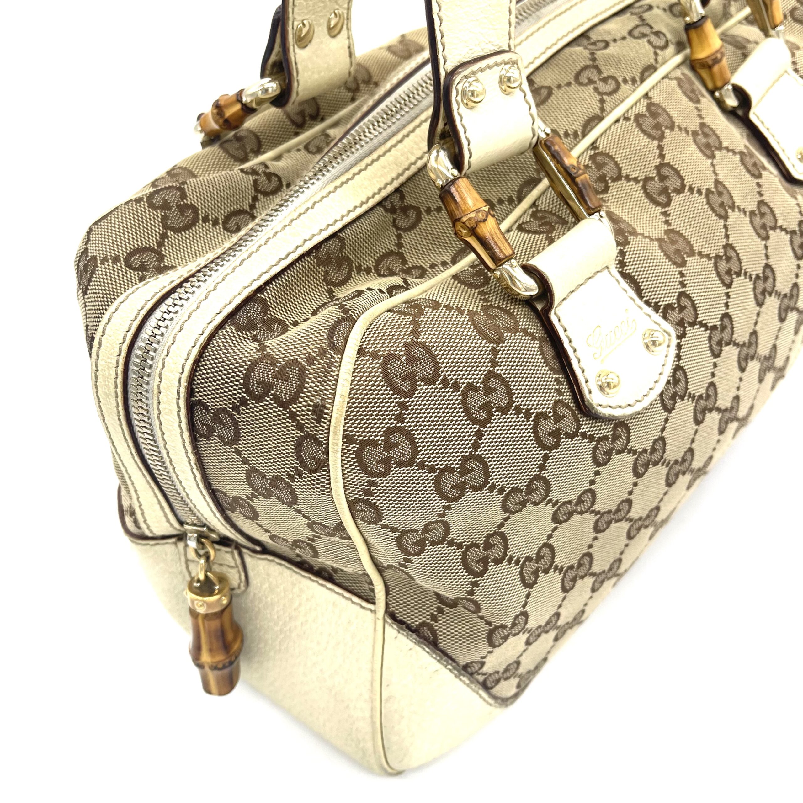 Gucci GG Canvas Bamboo Handle Boston Bag photo 2 of 4