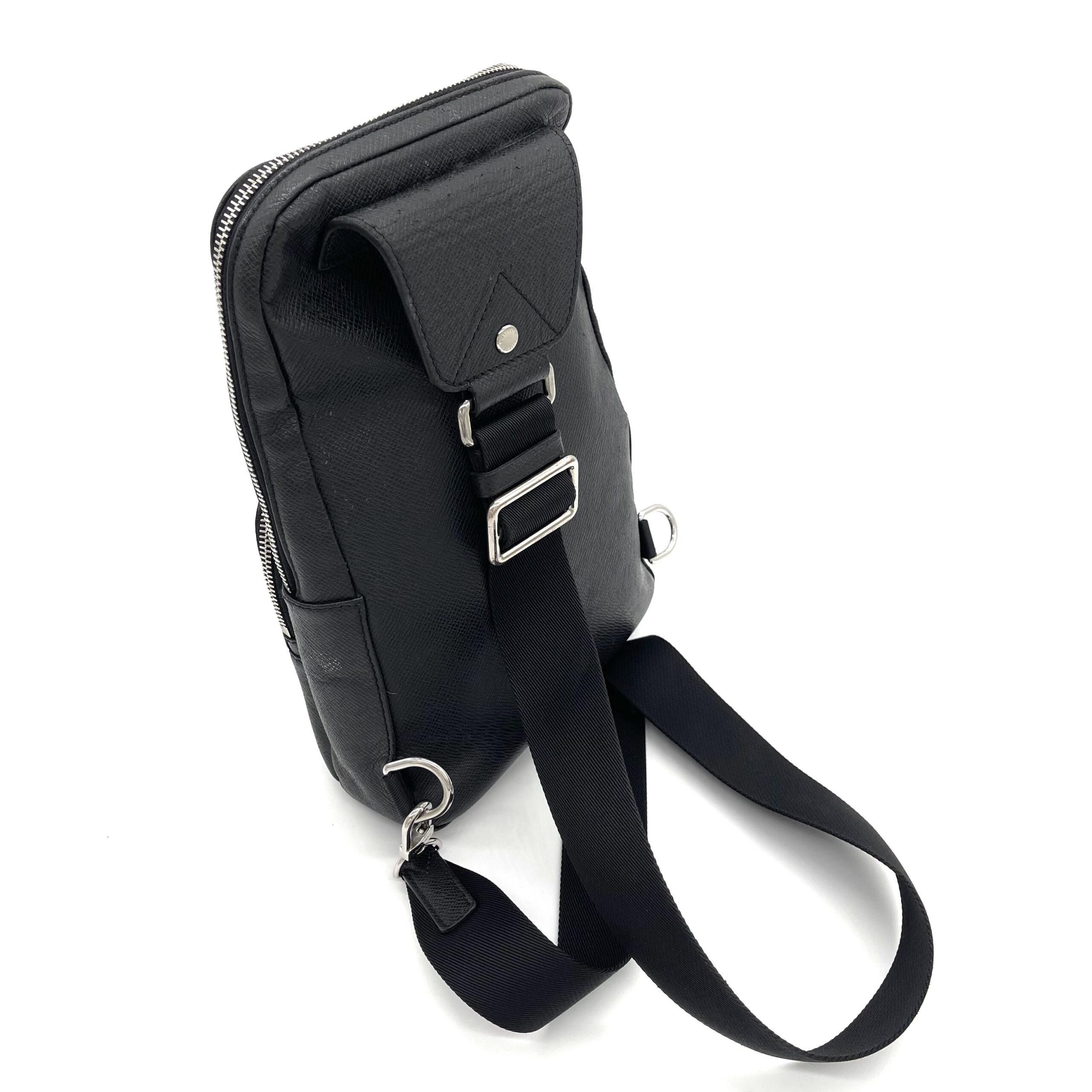 Authentic Louis Vuitton Taiga Leather Sling Bag – Black photo 4 of 4