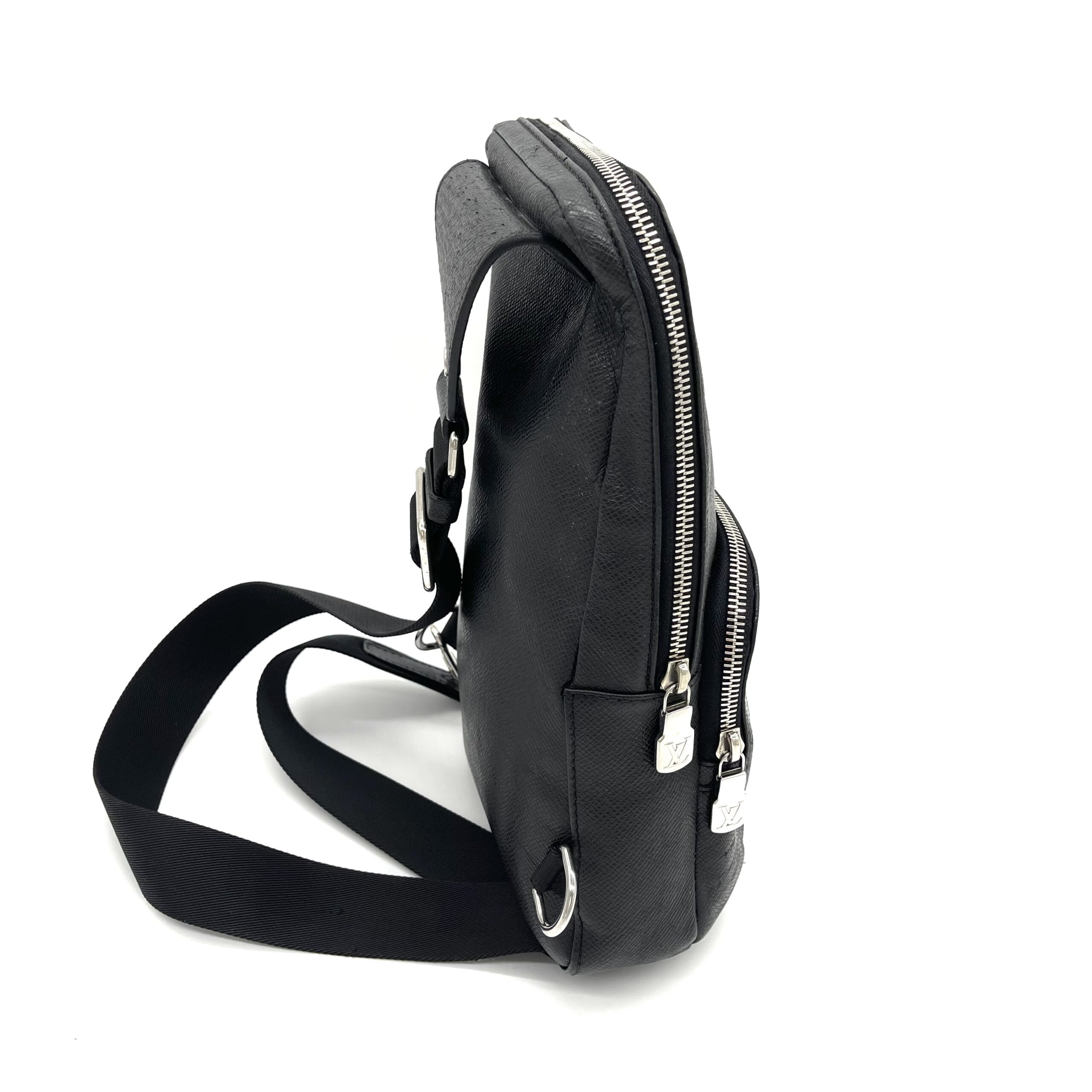 Authentic Louis Vuitton Taiga Leather Sling Bag – Black photo 2 of 4