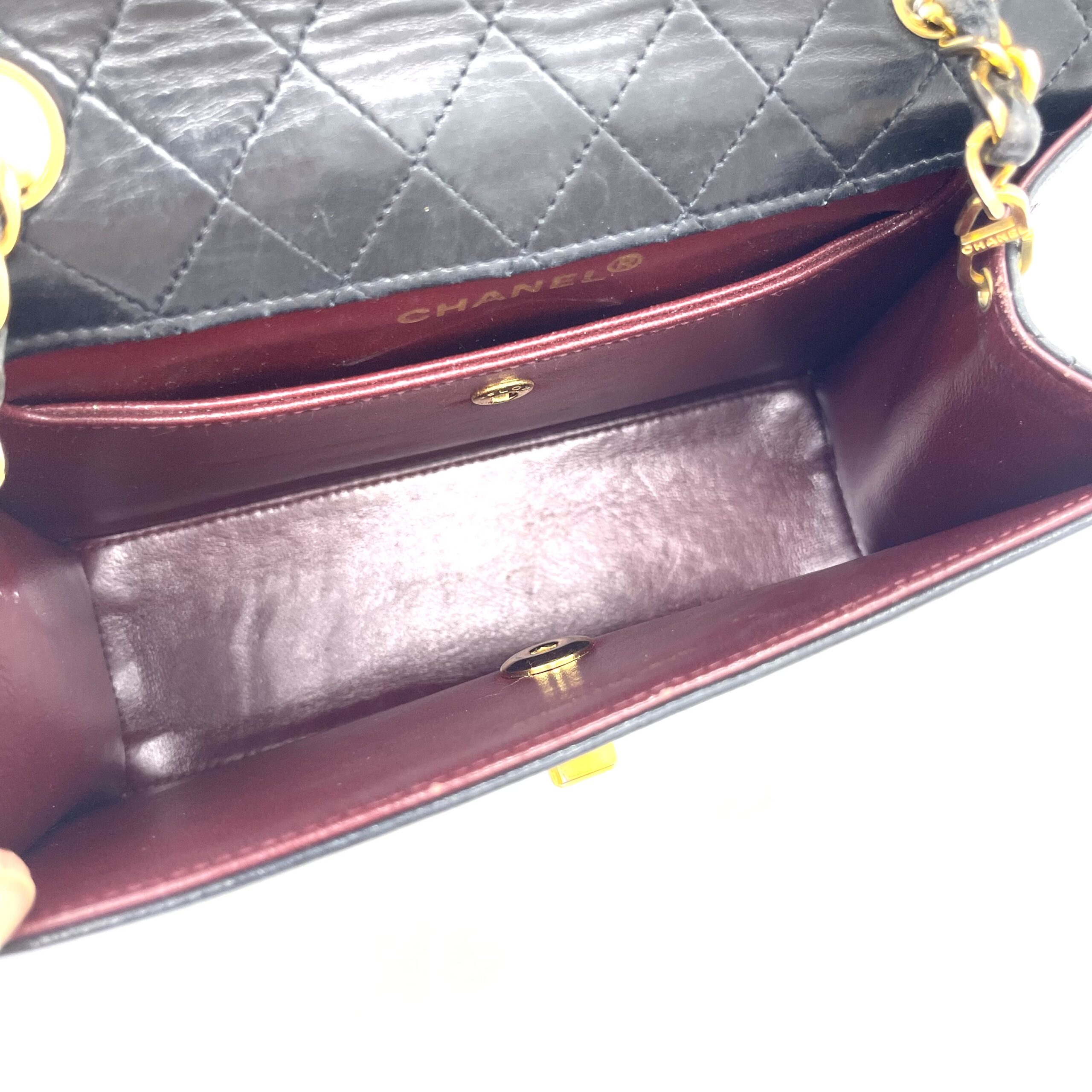 CHANEL 2.55 Reissue Single Flap Chain Shoulder Bag Black Lambskin GHW photo 3 of 5