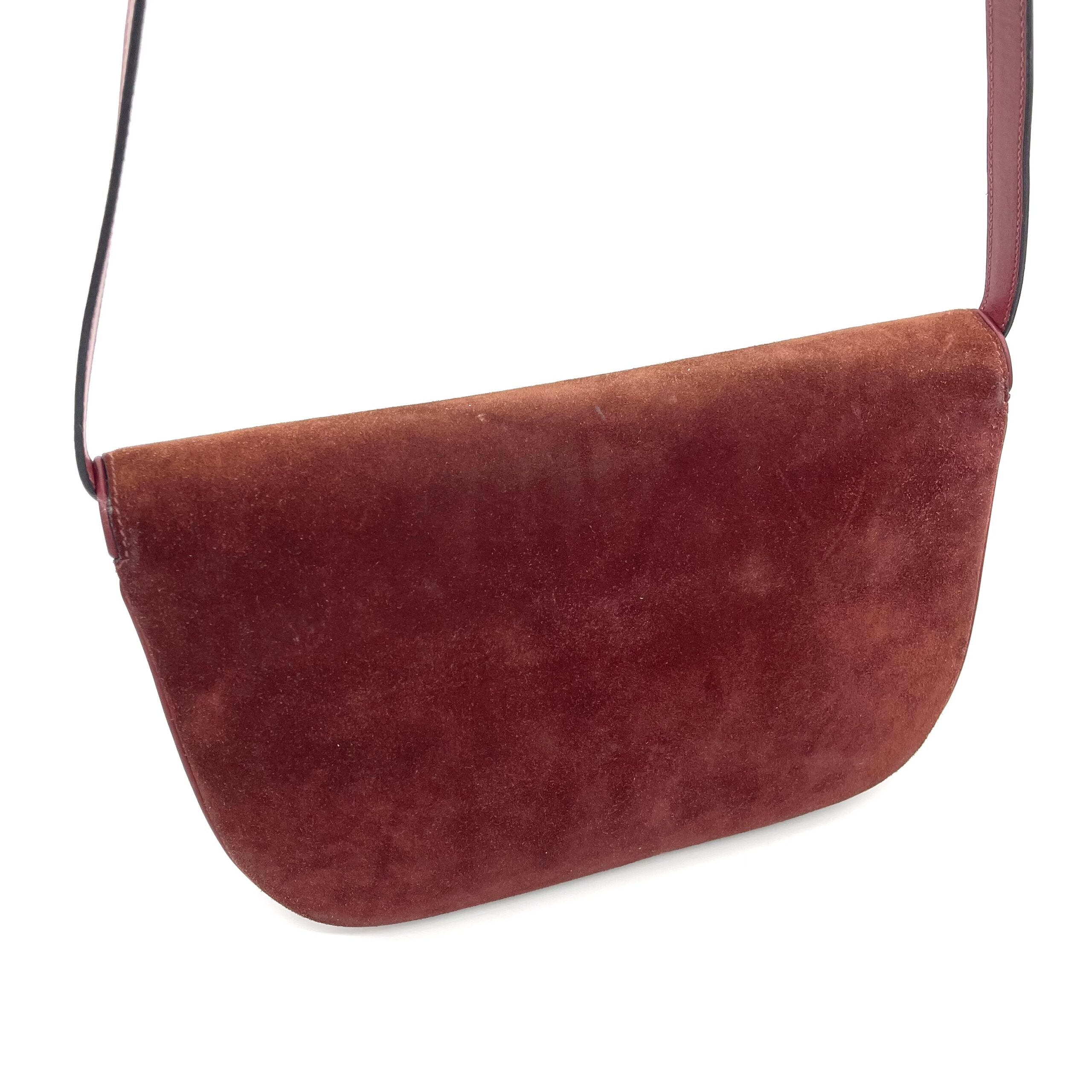 GUCCI Arli Suede Shoulder Bag Burgundy photo 3 of 5
