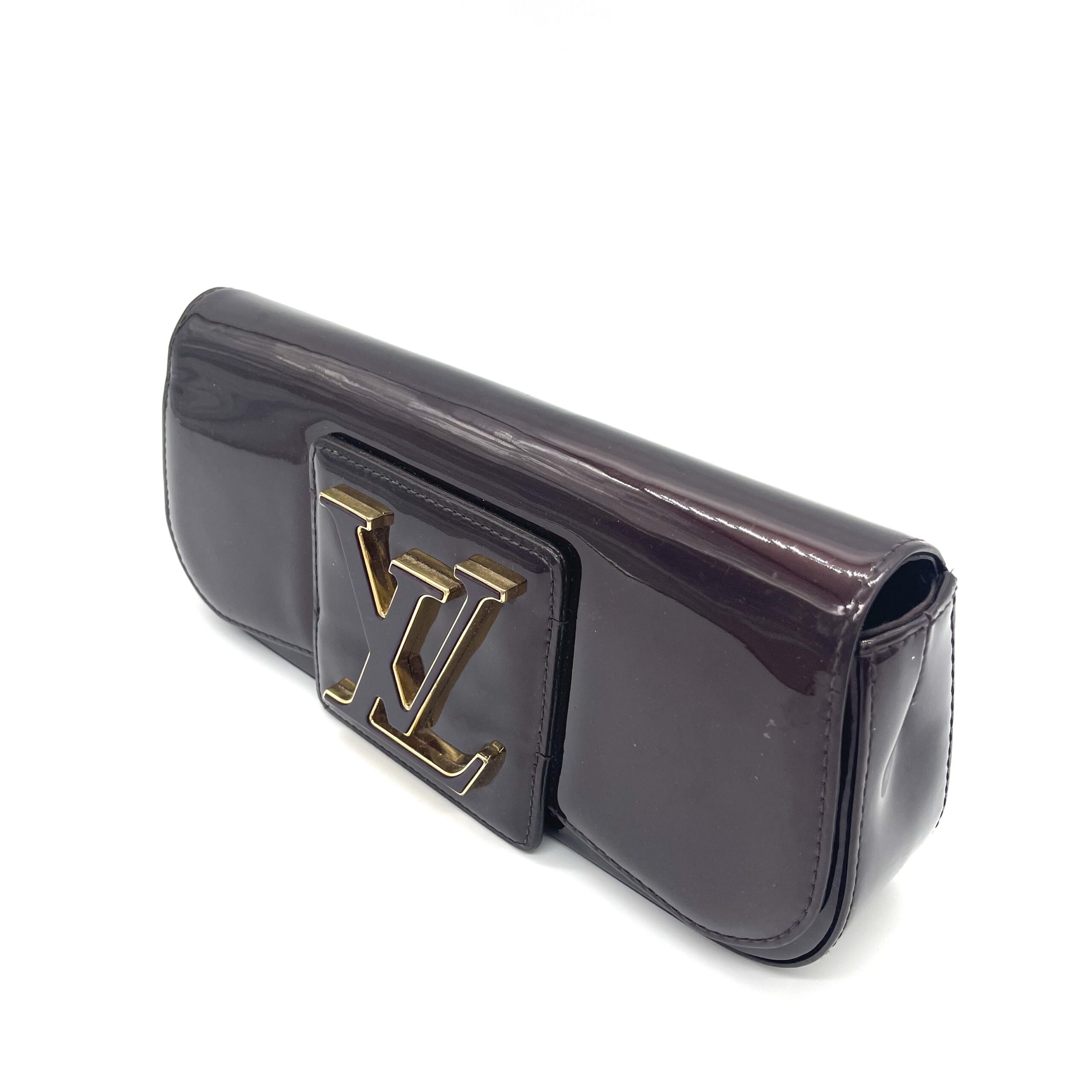 Louis Vuitton Louise Patent Leather Clutch Bag Amarante Gold Hardware photo 5 of 5