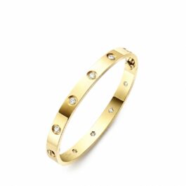 Cartier LOVE Bracelet Classic Model 10 Diamonds Size 21 18K Gold