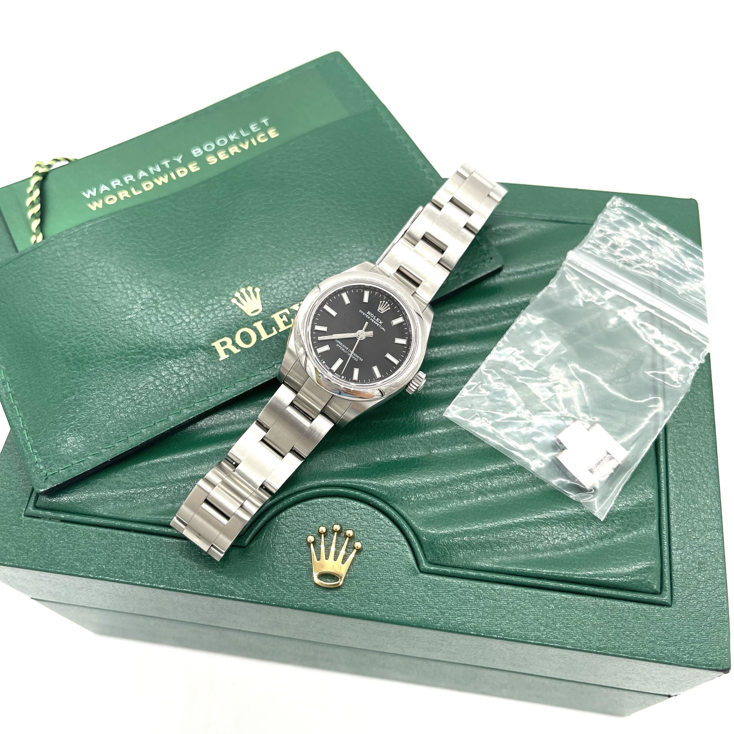 Rolex Stainless Steel Oyster Perpetual 26mm Watch – Black Dial - Image 9