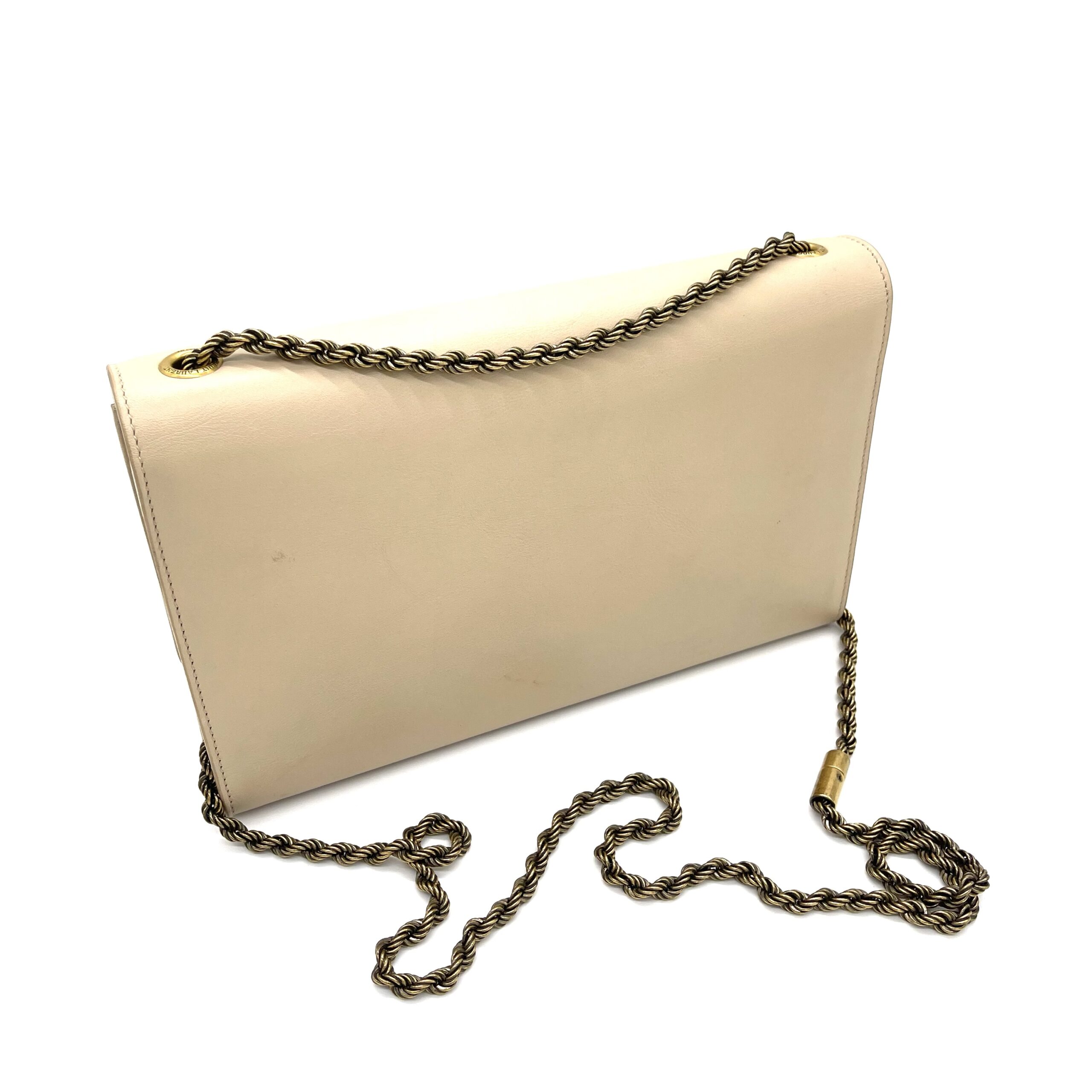Saint Laurent Beige Monogram Leather Kate Shoulder Bag - Image 3