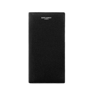 Saint Laurent YSL Logo-Print Grained Leather Wallet