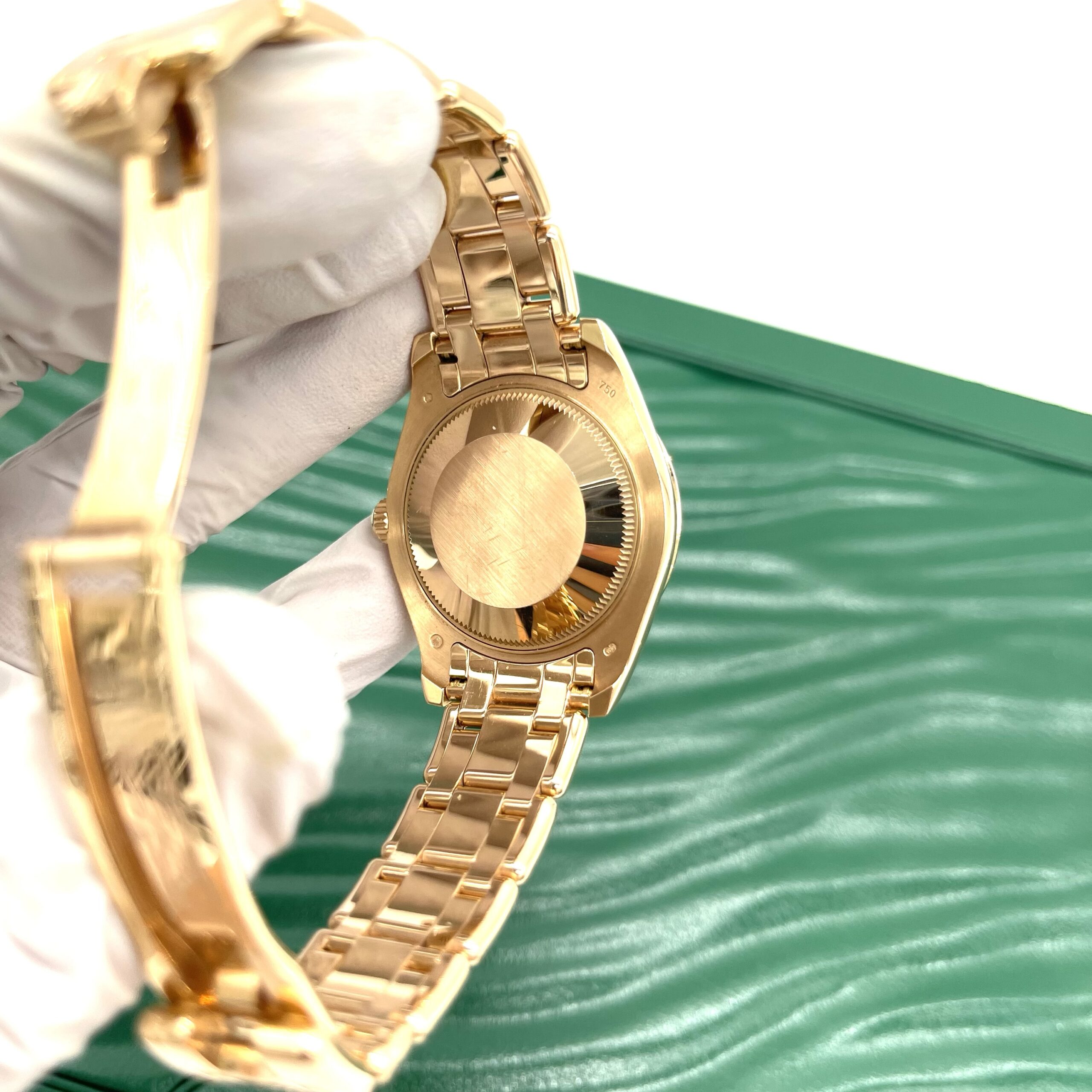 Rolex Lady-Datejust Pearlmaster 18K Rose Gold 34mm Chocolate Dial Diamond Watch with 12 Diamond Bezel - Image 5