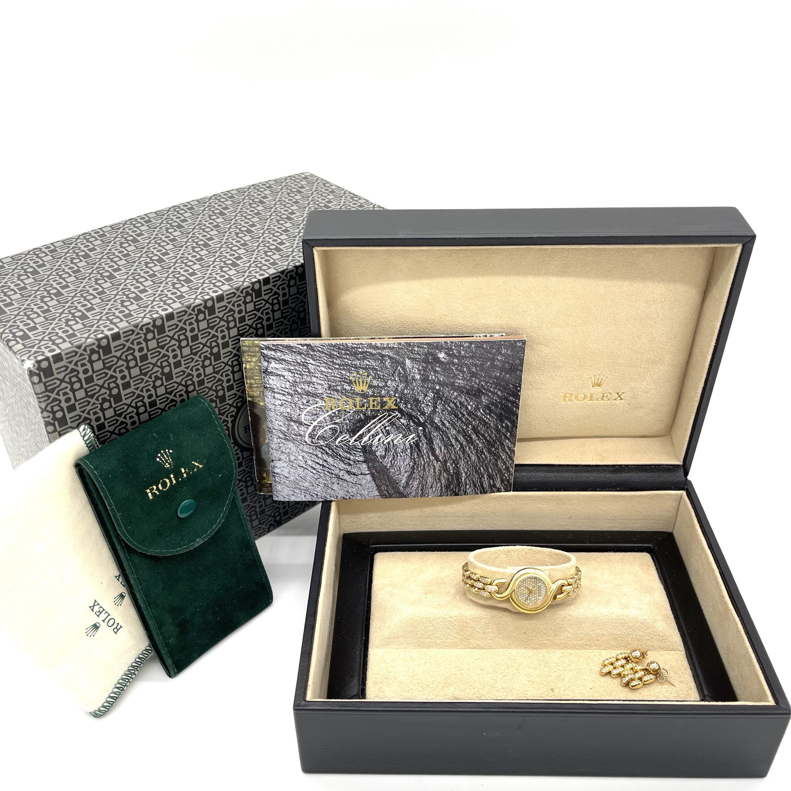 Rolex Cellini Diamond Dial & Diamond Bracelet Watch 18K Gold - Image 7