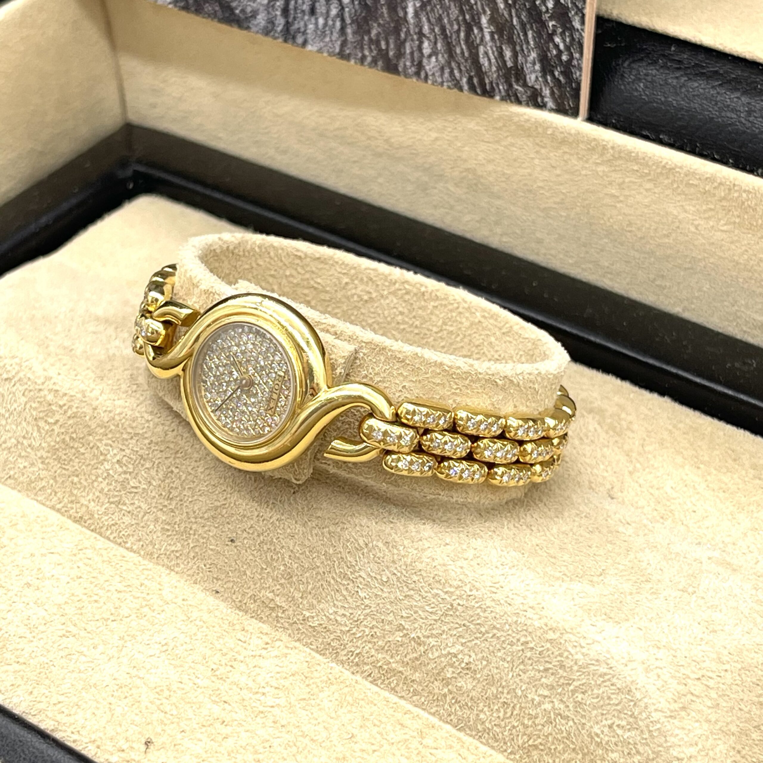 Rolex Cellini Diamond Dial & Diamond Bracelet Watch 18K Gold - Image 4