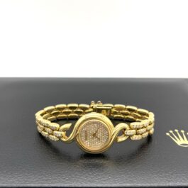 Rolex Cellini Diamond Dial & Diamond Bracelet Watch 18K Gold