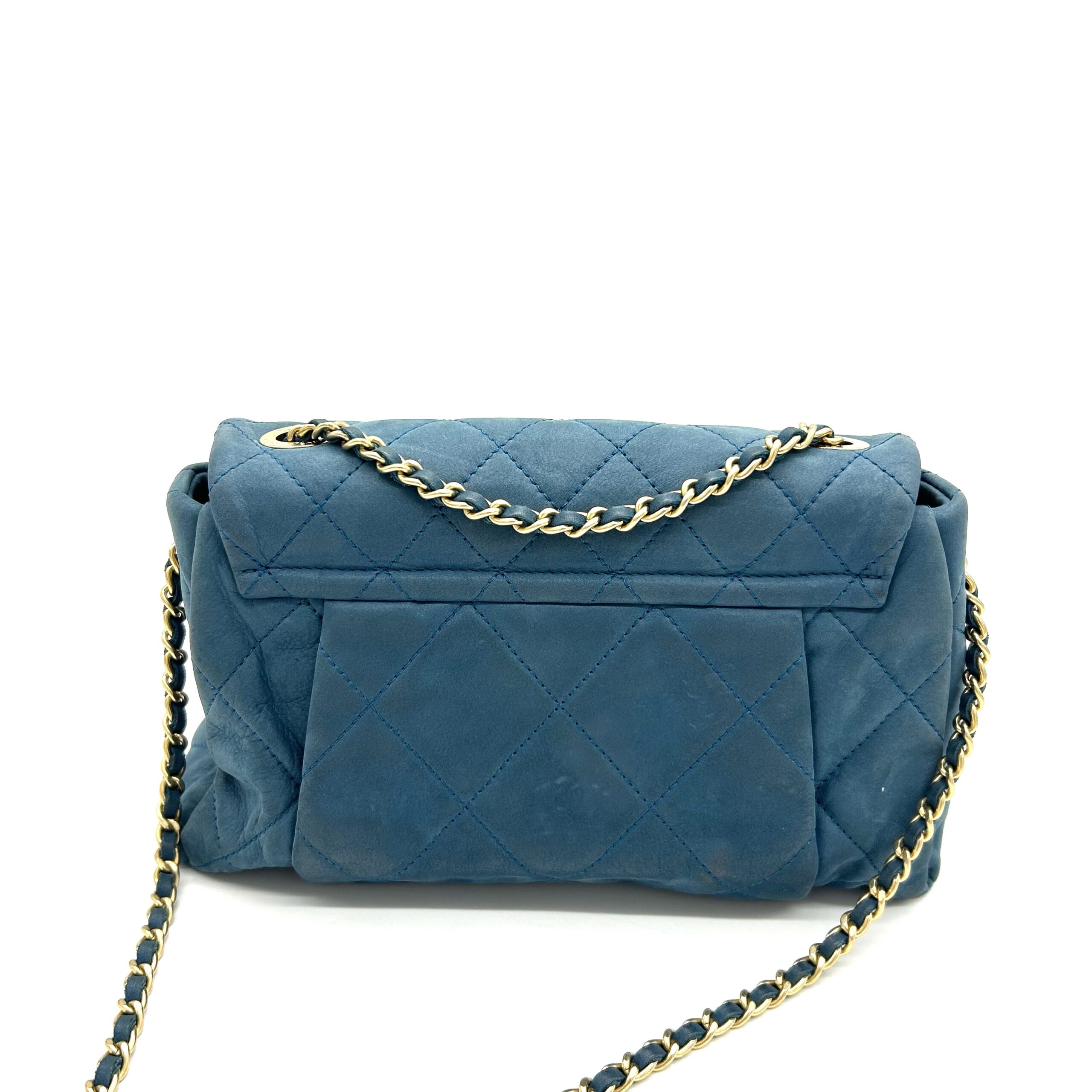 Chanel Classic Flap Medium Blue Quilted Leather Shoulder Bag Gold Hardware - Image 3