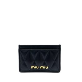 Miu Miu Nappa Quilted Card Holder Black