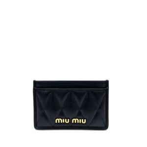 Miu Miu Nappa Quilted Card Holder Black