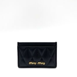 Miu Miu Nappa Quilted Card Holder Black