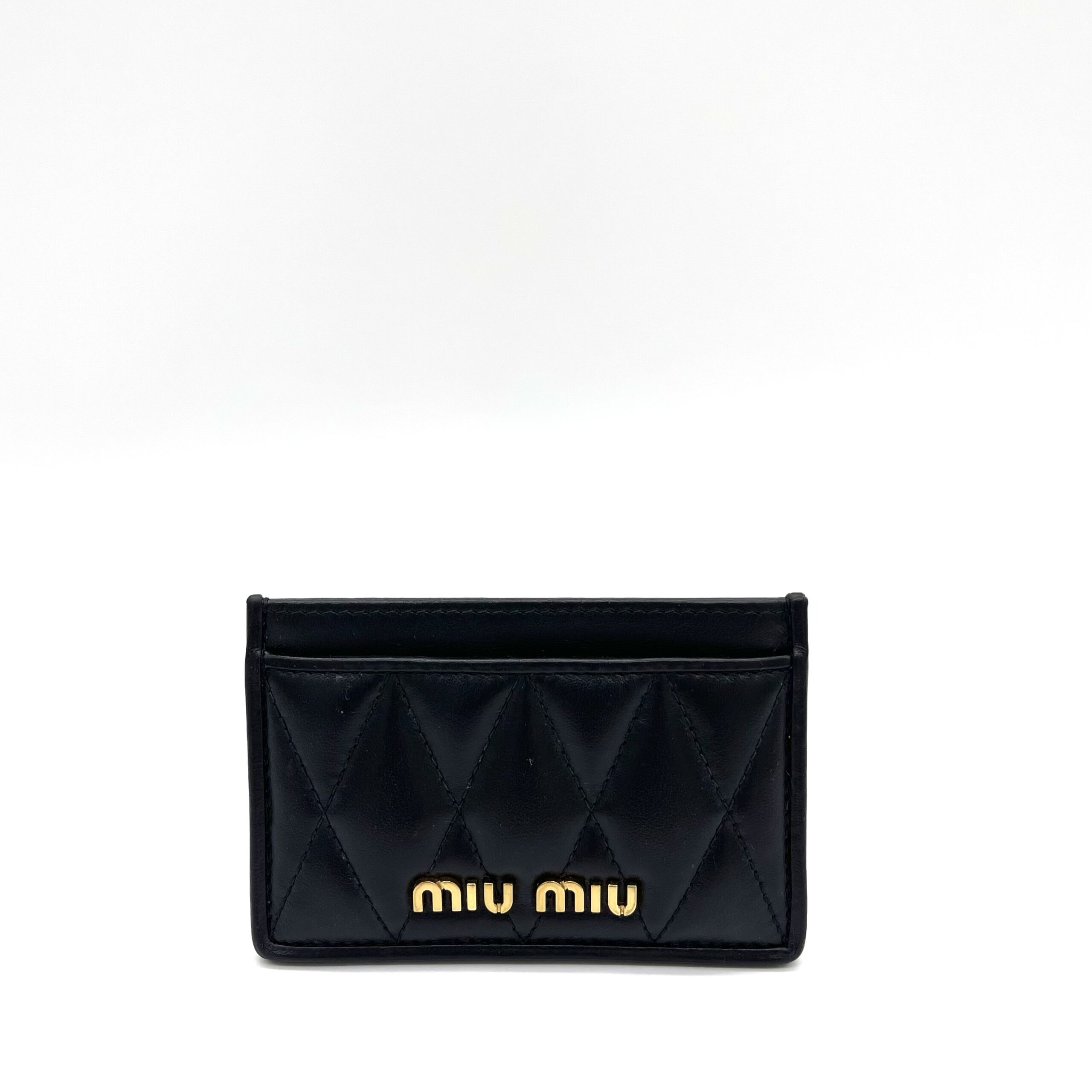 Miu Miu Nappa Quilted Card Holder Black - Image 2