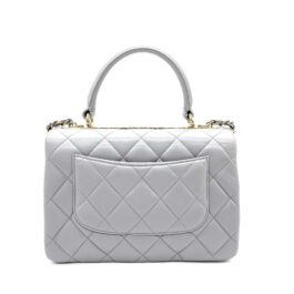 Lambskin Quilted Small Trendy CC Flap Dual Handle Bag Grey