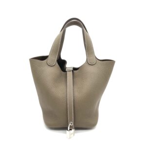 Hermès Taurillon Clemence Picotin Lock 18 PM Etoupe