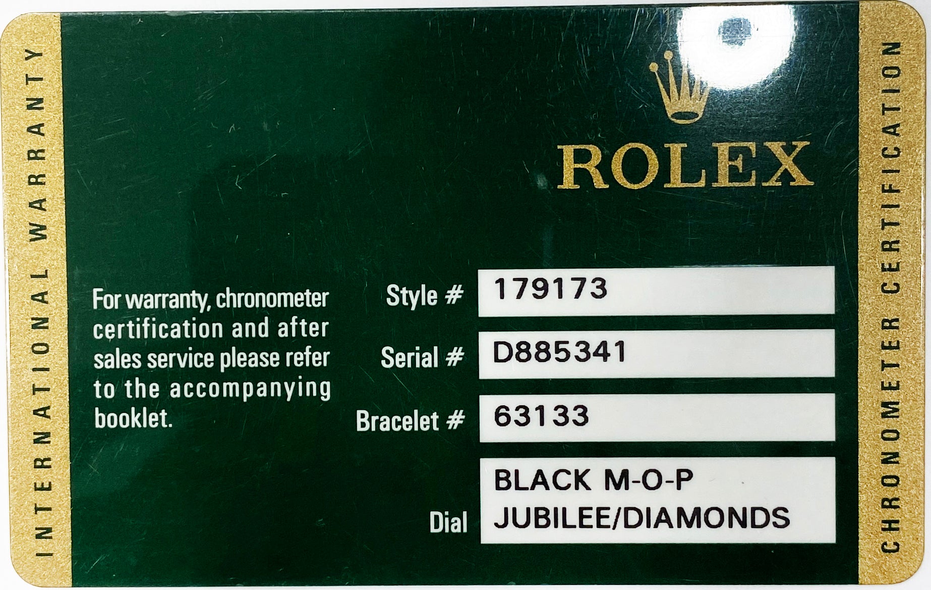 Read more about the article Rolex Ref #179173 Serial #D885341