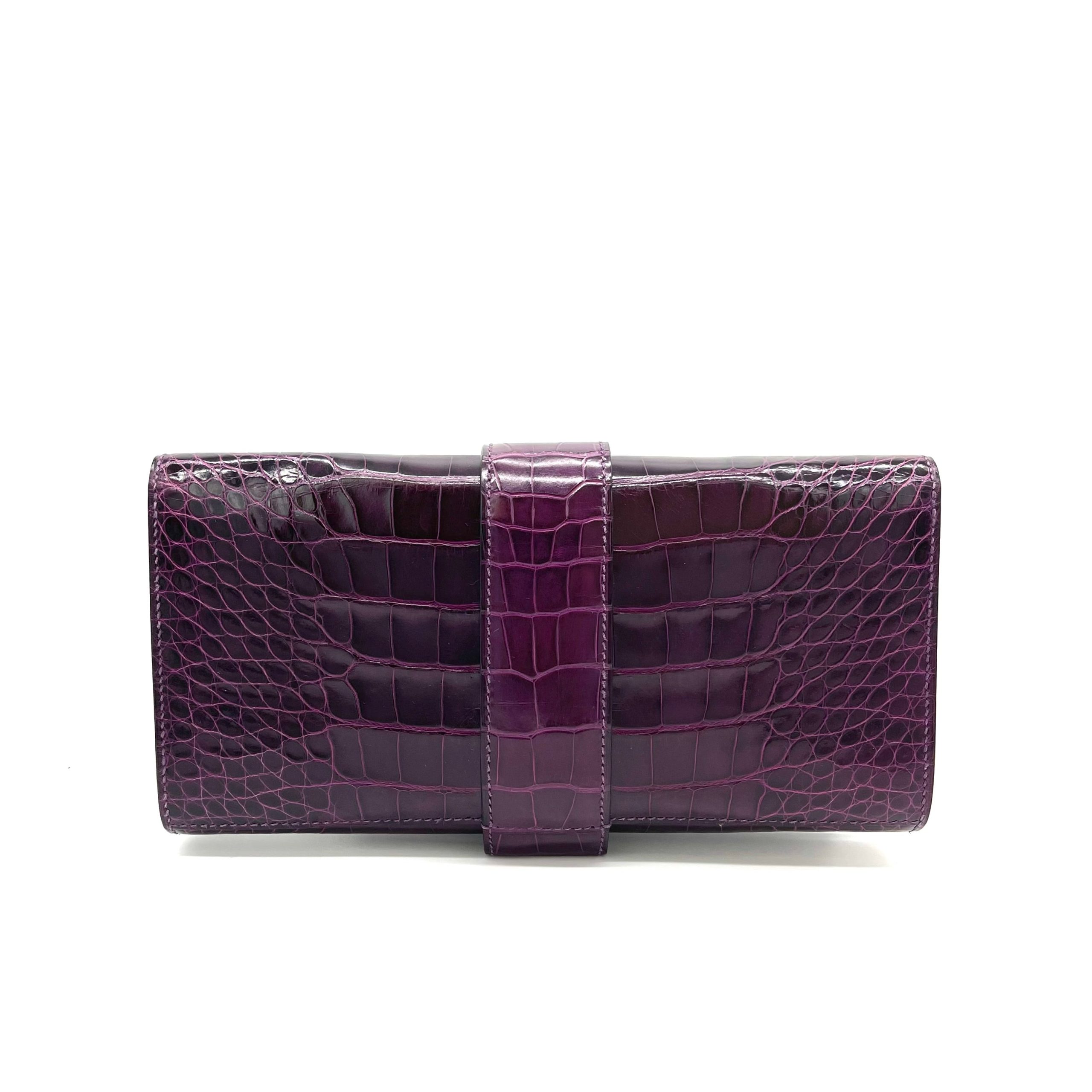 HERMES alligator medor clutch 23 purple clutches