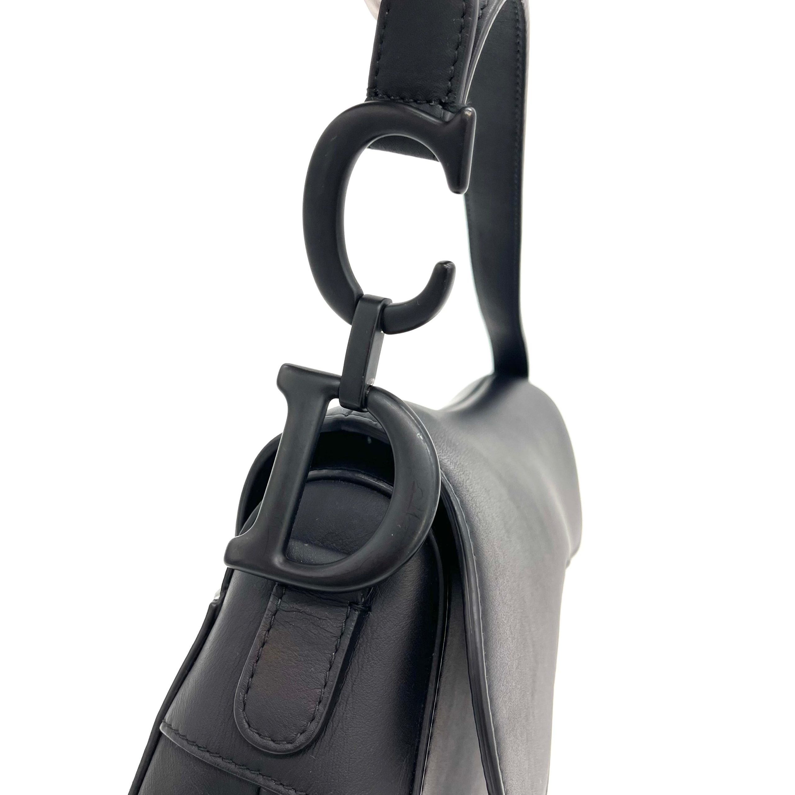 DIOR SADDLE BAG Black Ultramatte Calfskin
