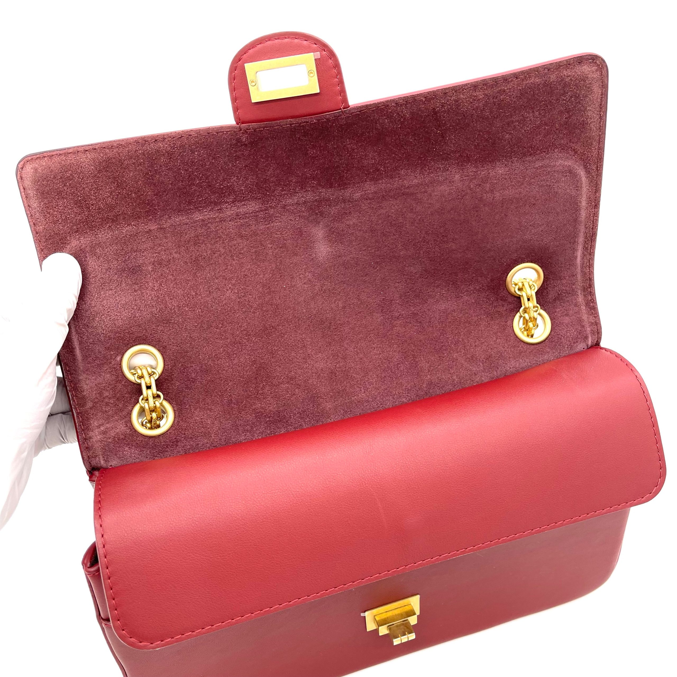 Limited Edition Chanel Maroon Leather Medallion Nude Reissue 2.55 Classic 225 Flap Bag 2019