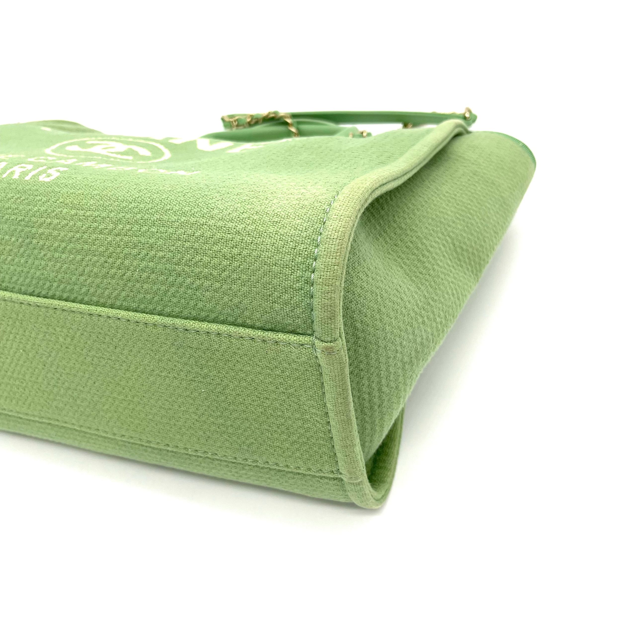 CHANEL Mixed Fibers Small Deauville Tote Green 2023