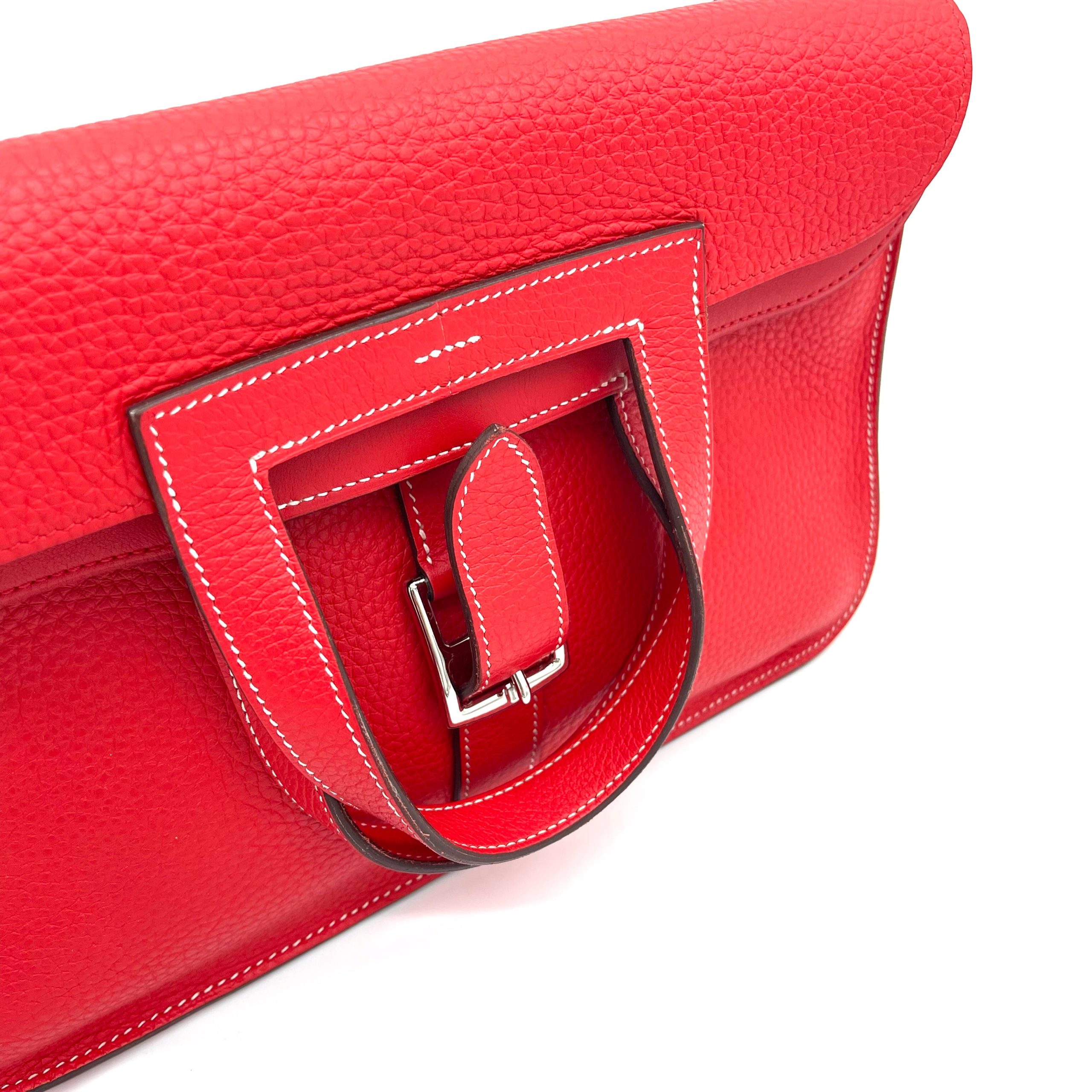 [NEW]HERMES Evercolor Halzan 25 Rouge De Coeur