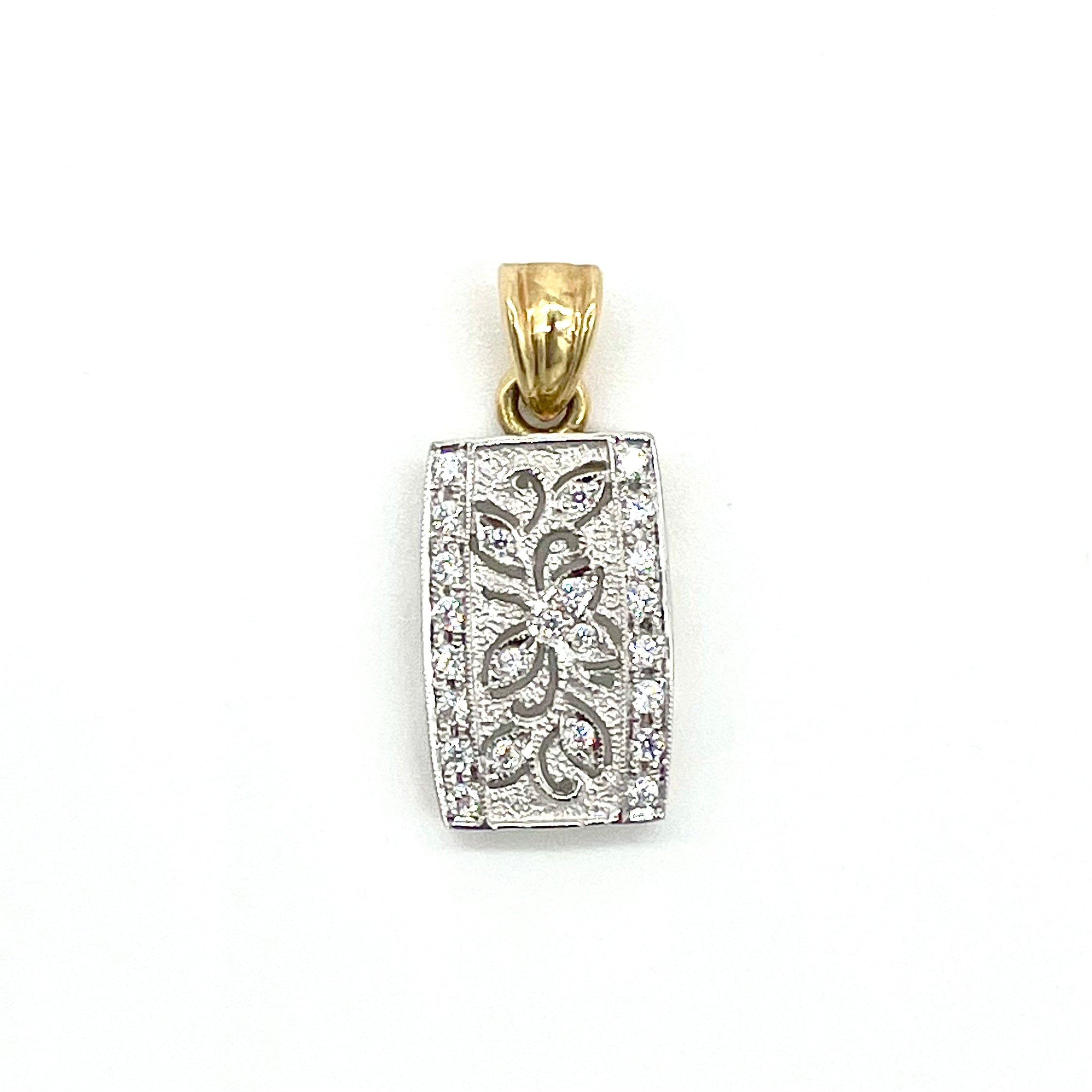 18k Yellow Gold & Diamonds Setting Customized “PLANT” Pendant