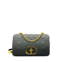 Christian Dior Lambskin Cannage Medium Caro Bag Grey Stone