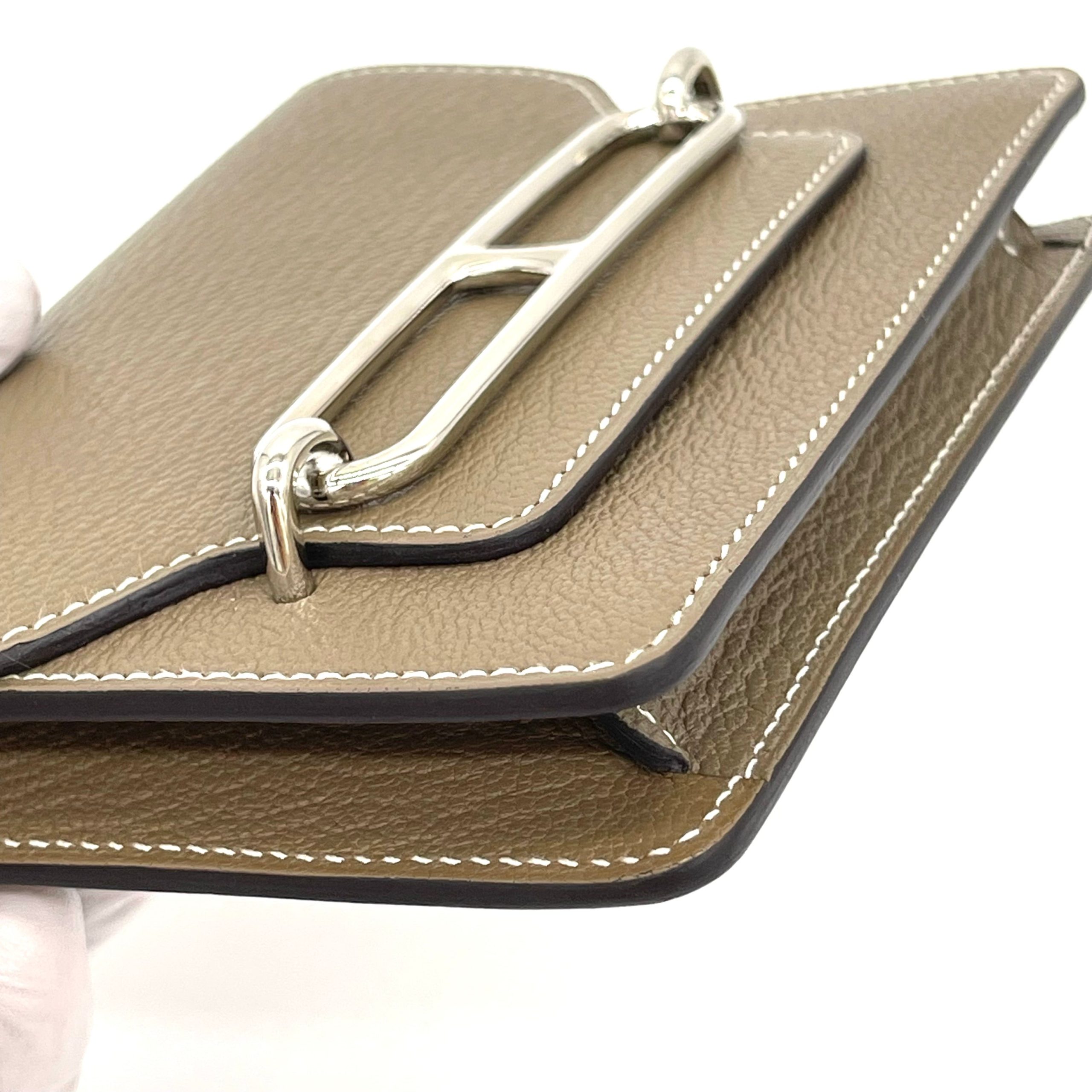 HERMES Chevre Mysore Roulis Slim Wallet Etoupe Brand New Condition Never used