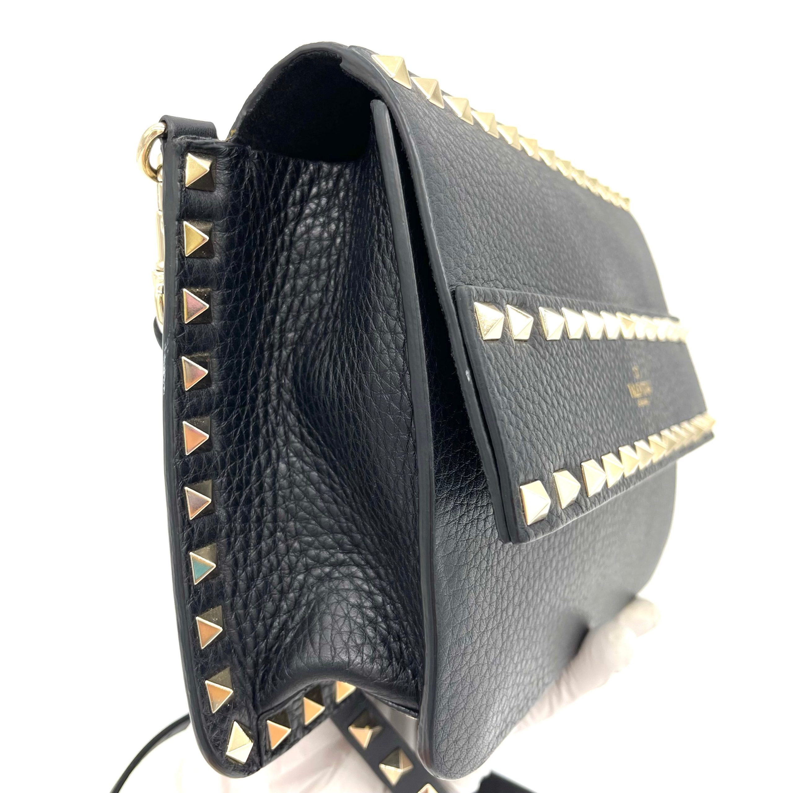 VALENTINO SMALL ROCKSTUD GRAINY CALFSKIN CROSSBODY BAG