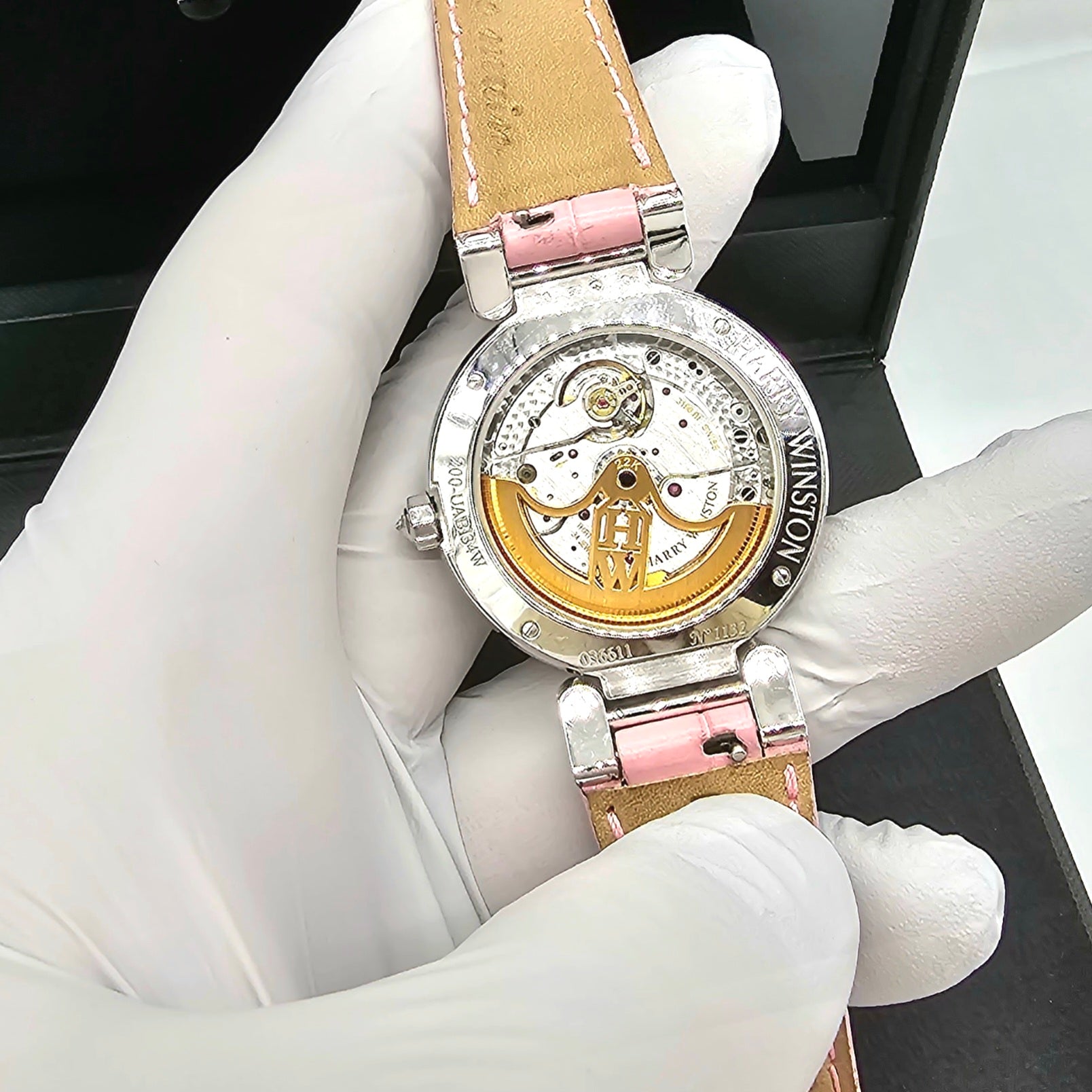 HARRY WINSTON LADIES PREMIER EXCENTER BI-RETRO WHITE GOLD