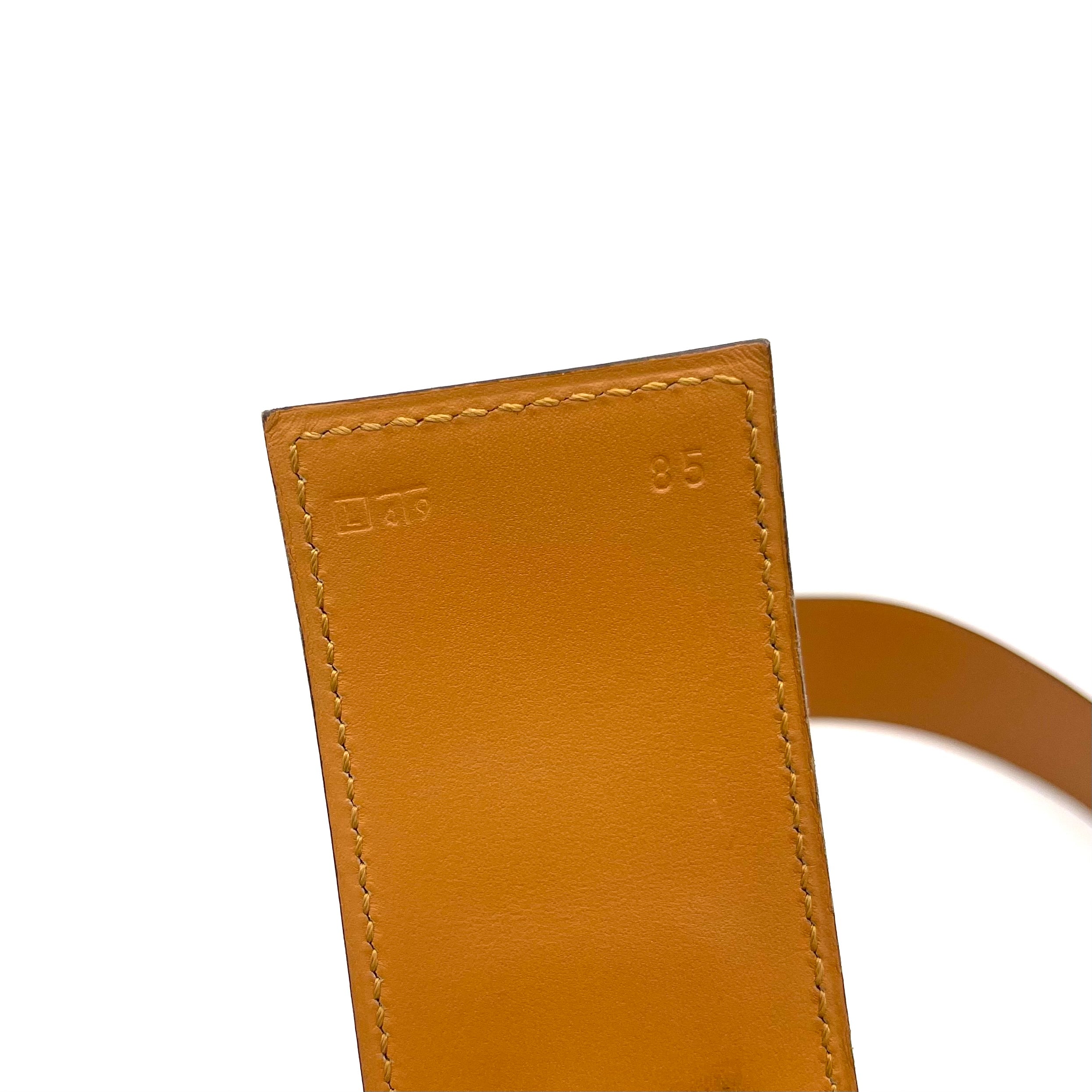 HERMES Courchevel Collier De Chien CDC Belt 85 32 Silver Red