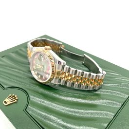 ROLEX Oyster Perpetual Datejust 36 Black Mother of Pearl Dial Stainless Steel and 18K Gold Jubilee Bracelet Automatic Watch Item No. 116231BKMDJ