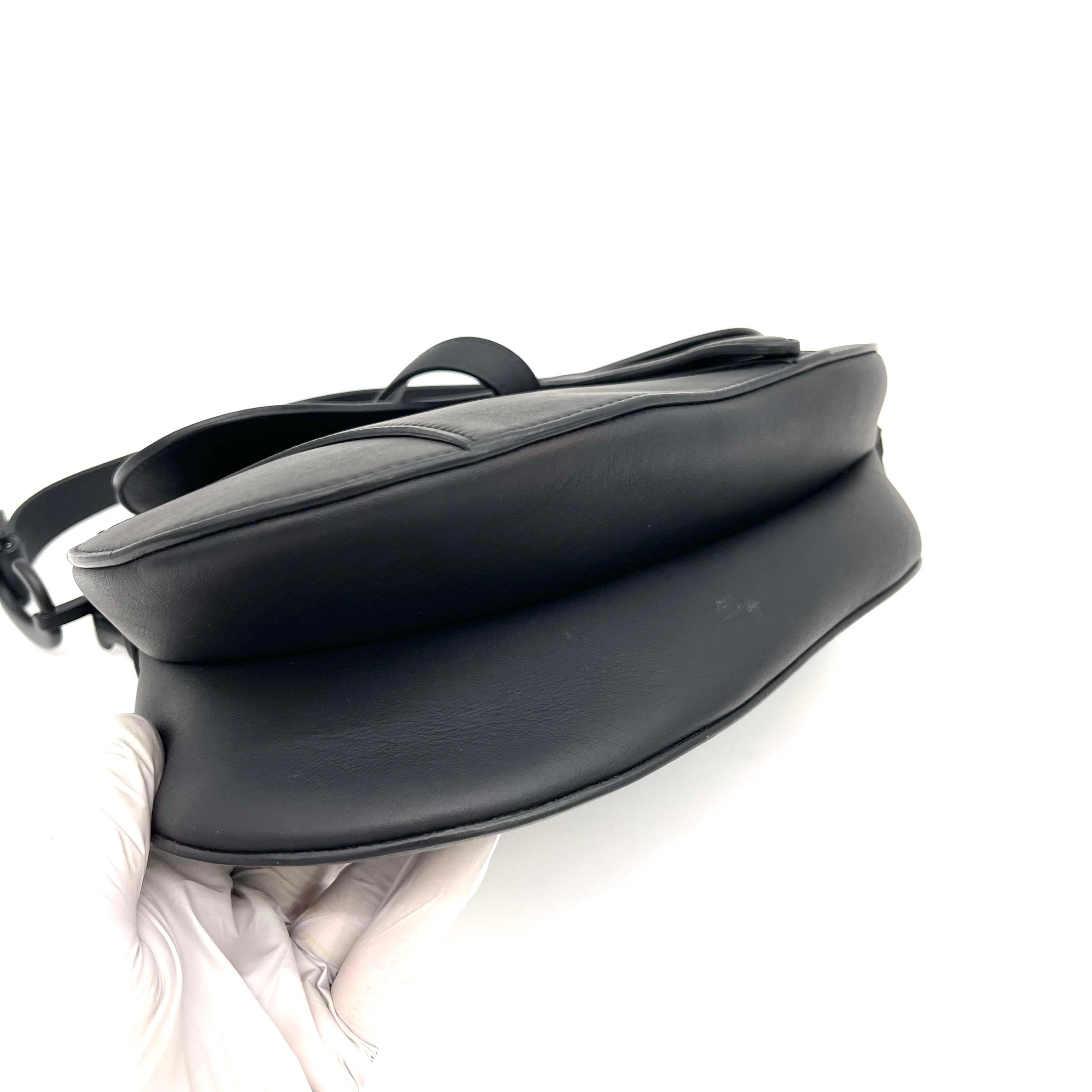 DIOR SADDLE BAG Black Ultramatte Calfskin