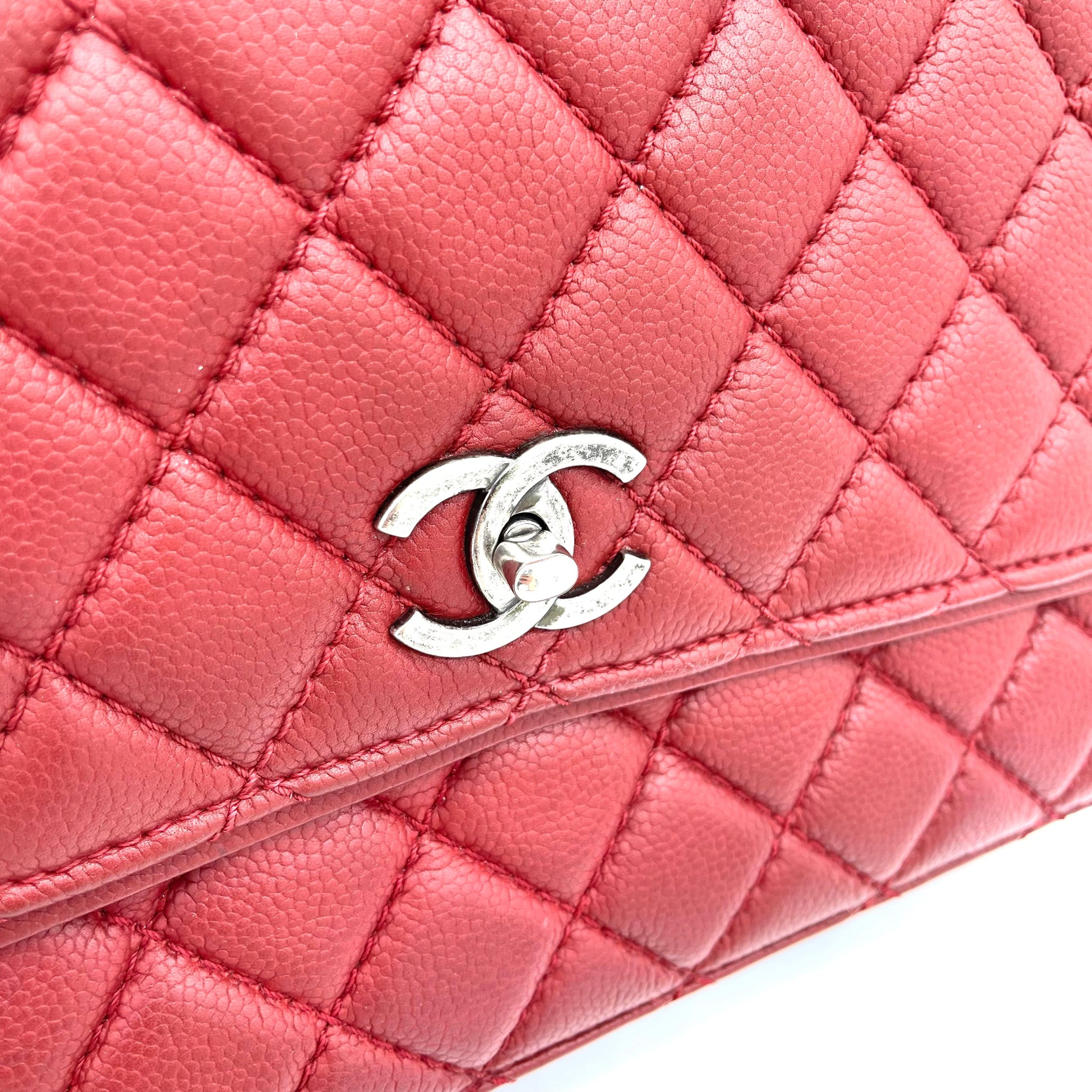 Chanel CC Compartment Chain Flap Bag Quilted Caviar Large 2014