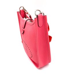 Hermès Mini Evelyne II TPM 16 Rose Azalée Clemence with Palladium Hardware
