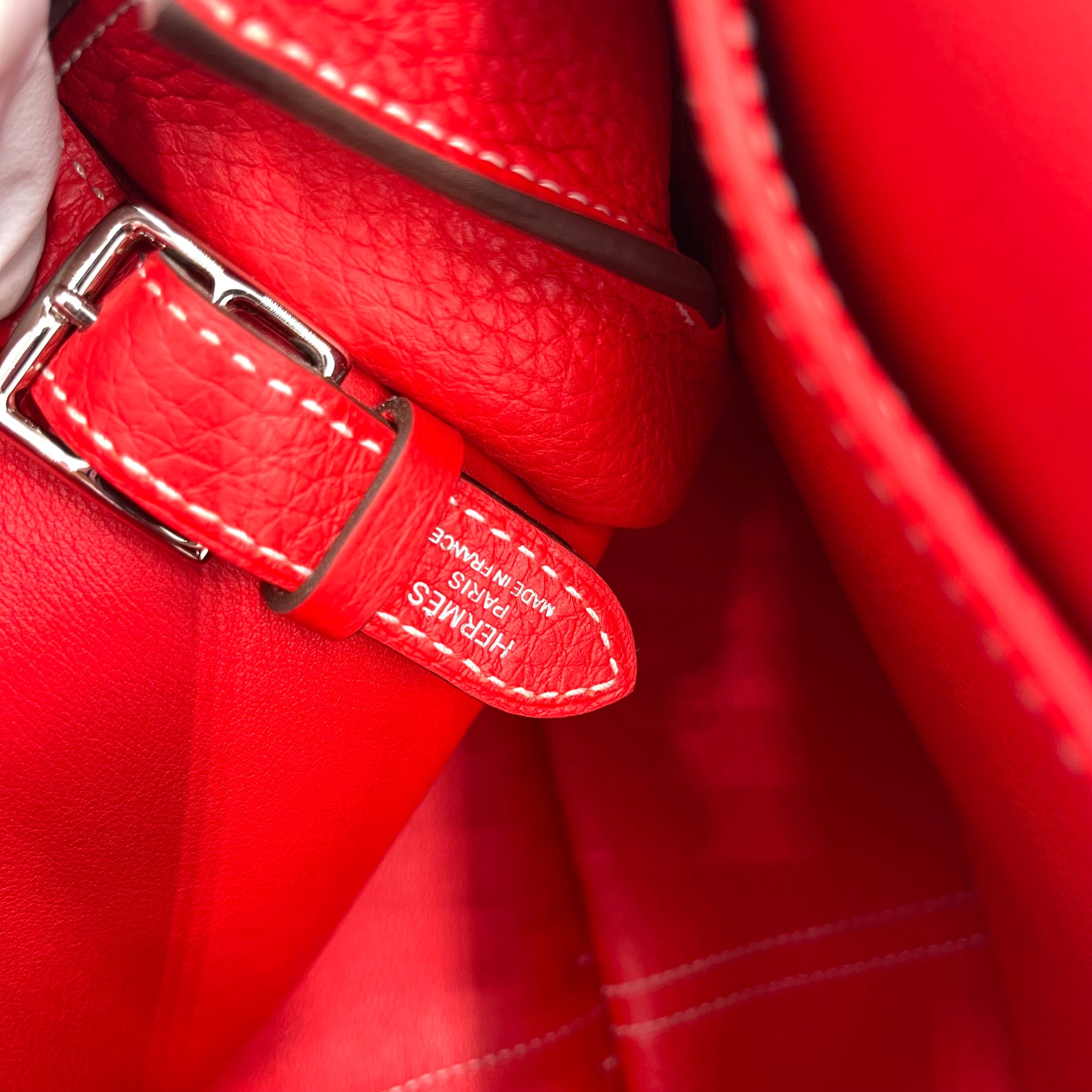 [NEW]HERMES Evercolor Halzan 25 Rouge De Coeur