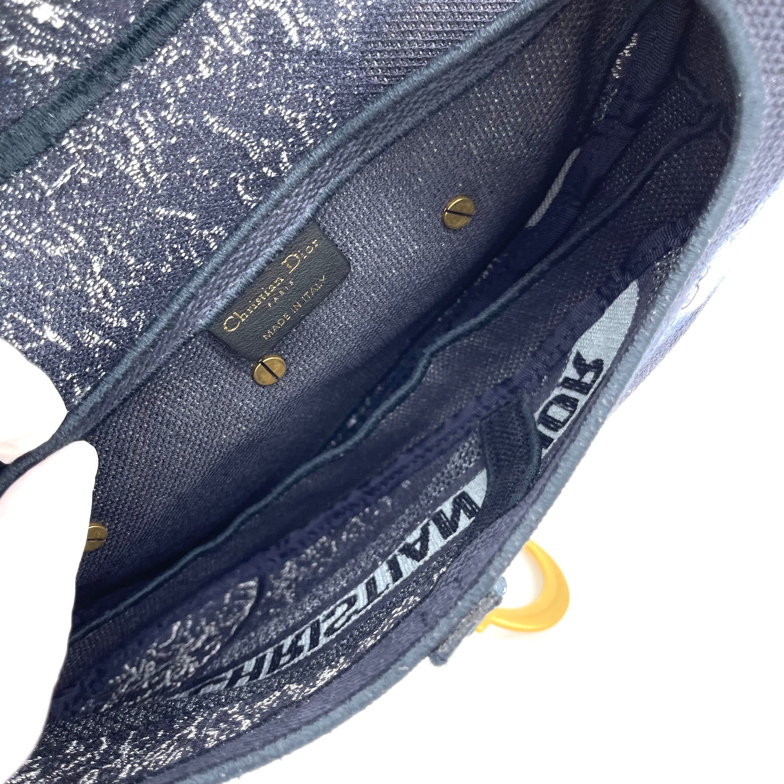 CHRISTIAN DIOR Canvas Tie Dye Saddle Bag Blue Multicolor