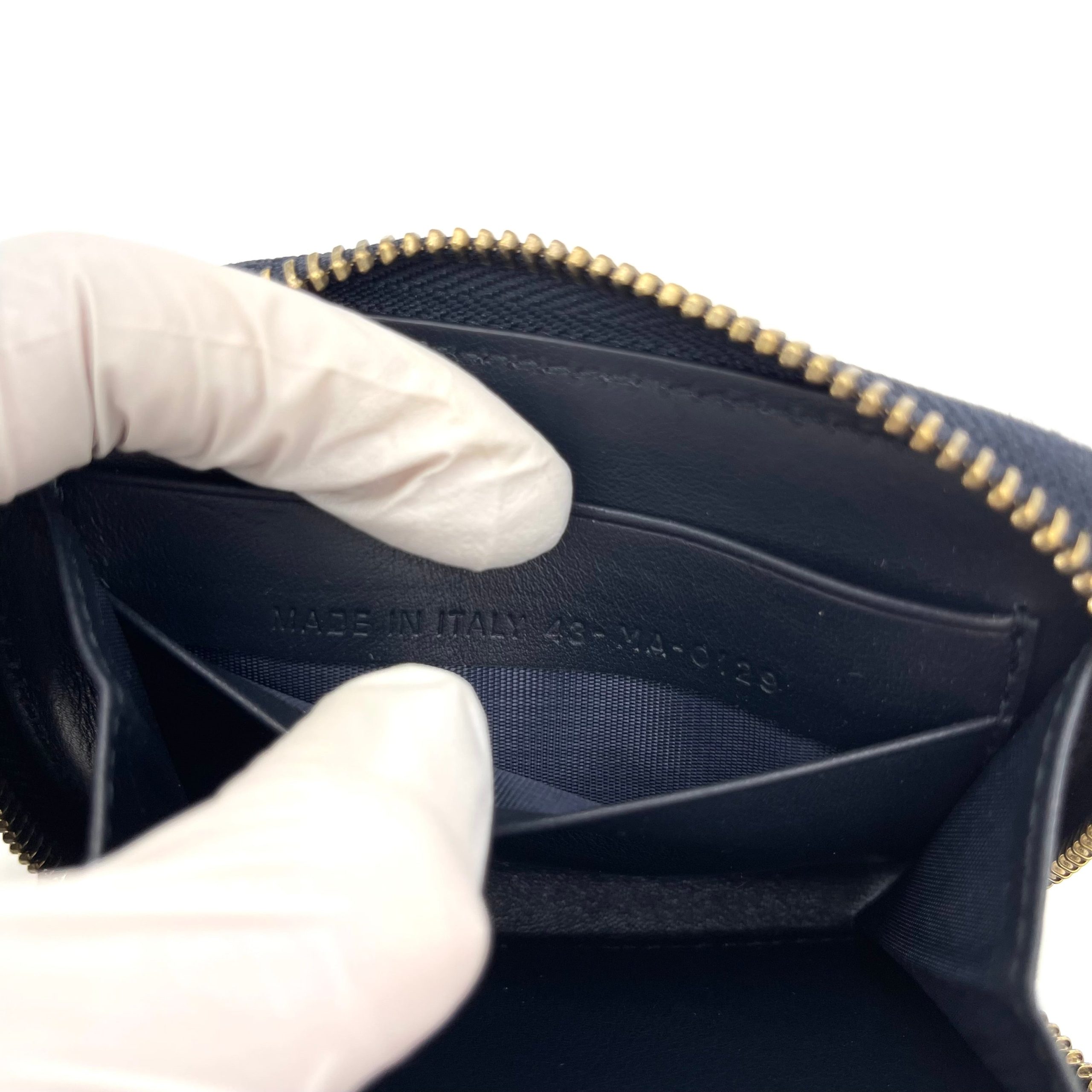 CHRISTIAN DIOR Oblique Zip Coin Pouch Blue