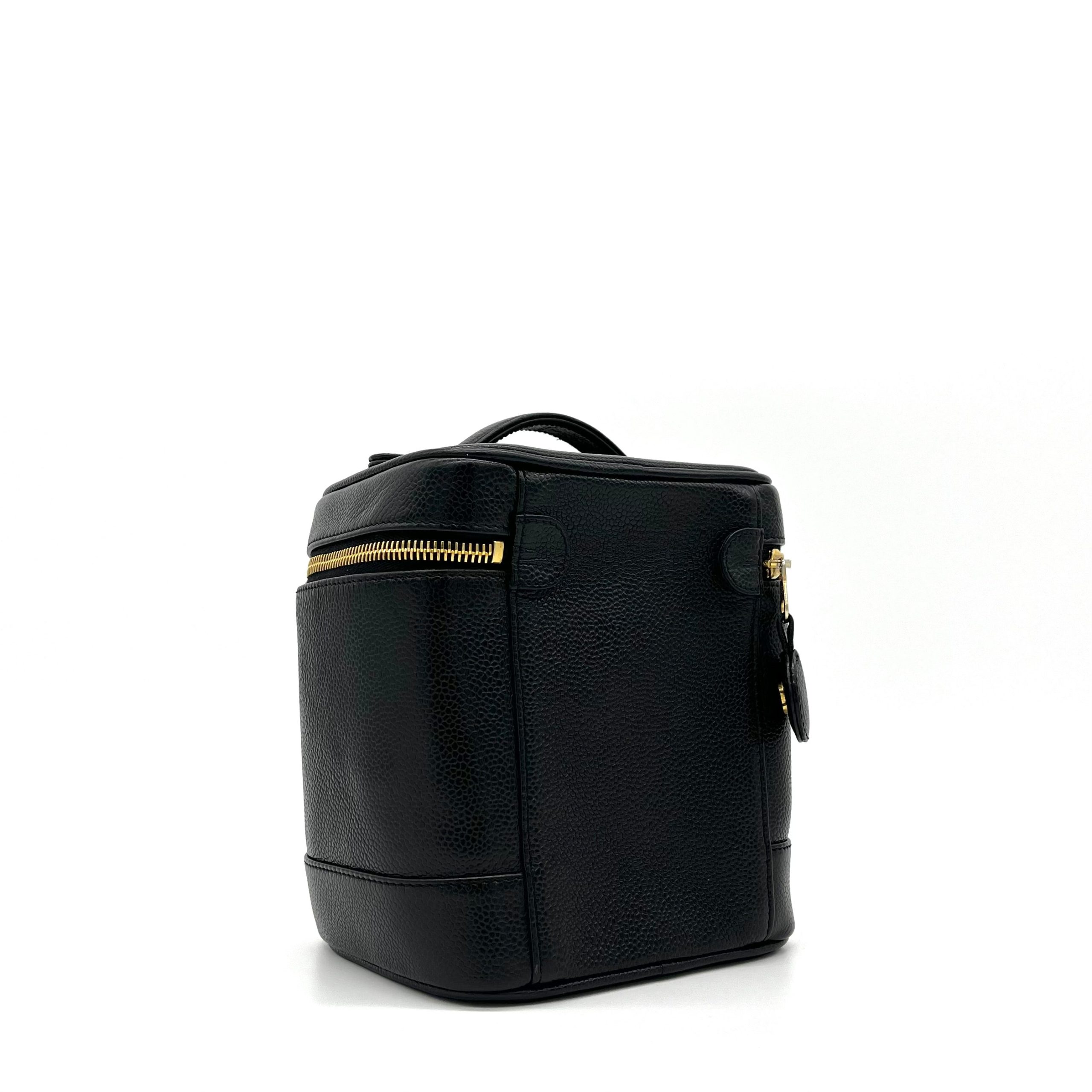 CHANEL Caviar Cosmetic Vanity Bag Black 2000-2002