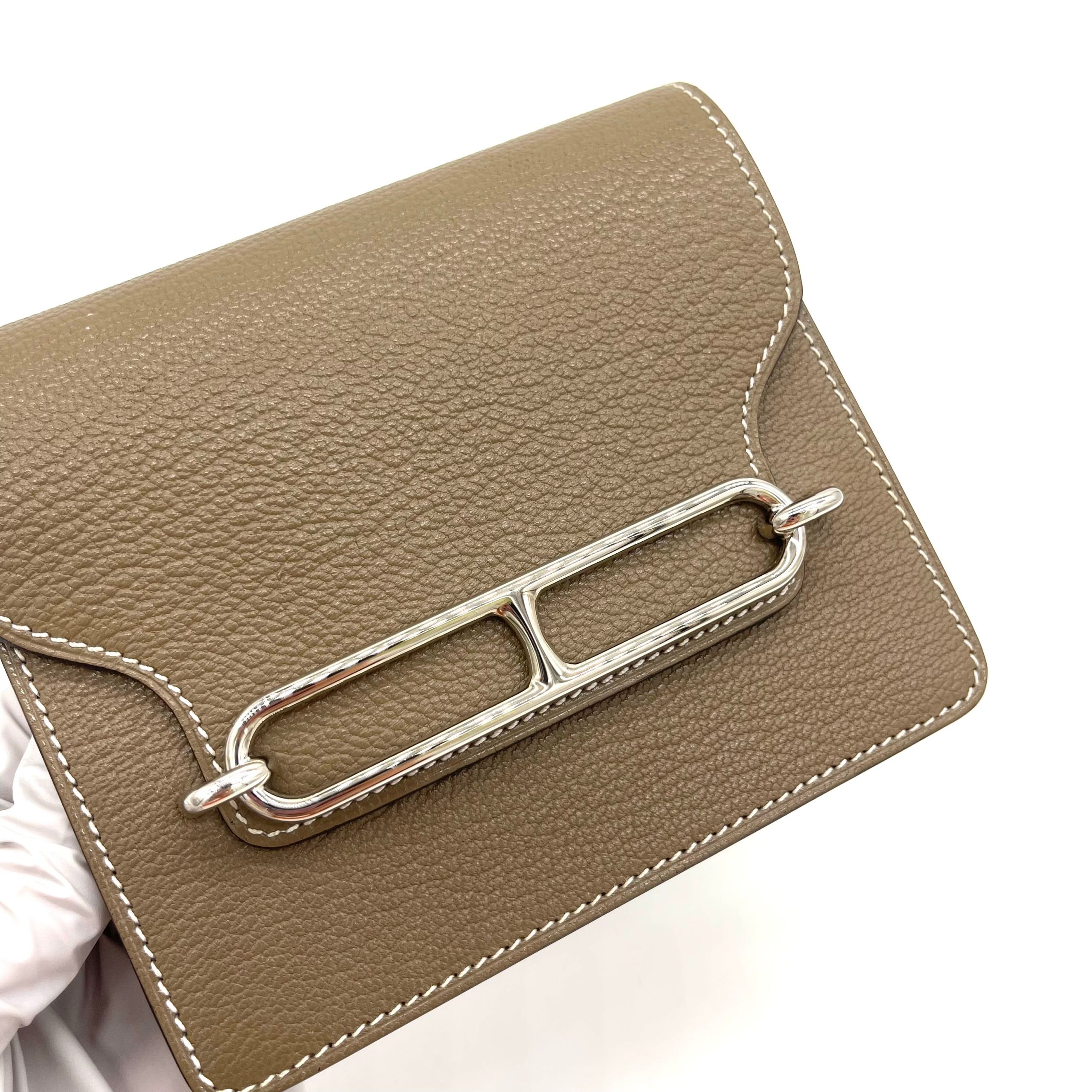 HERMES Chevre Mysore Roulis Slim Wallet Etoupe Brand New Condition Never used