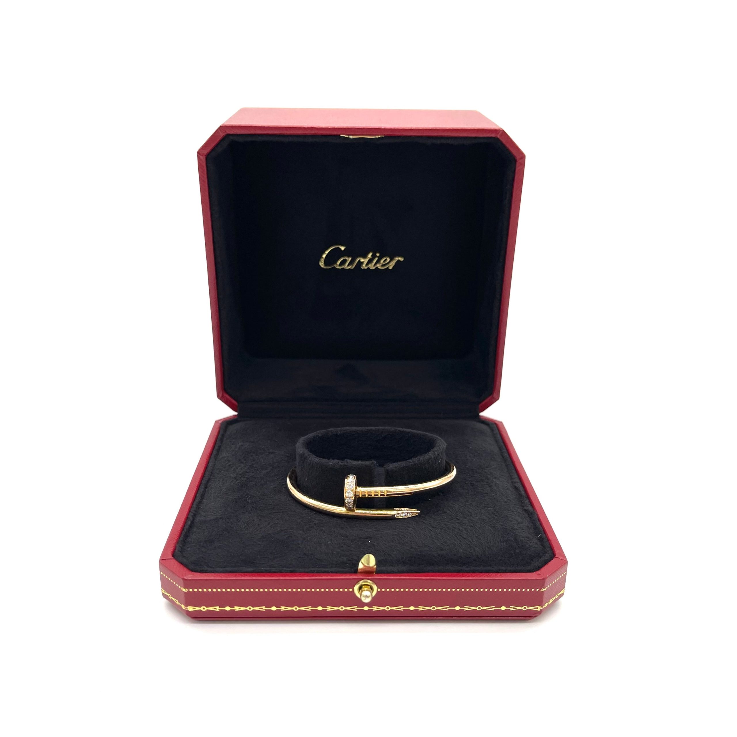 Cartier Juste un Clou Bracelet, Classic Model with Diamonds – Size 15
