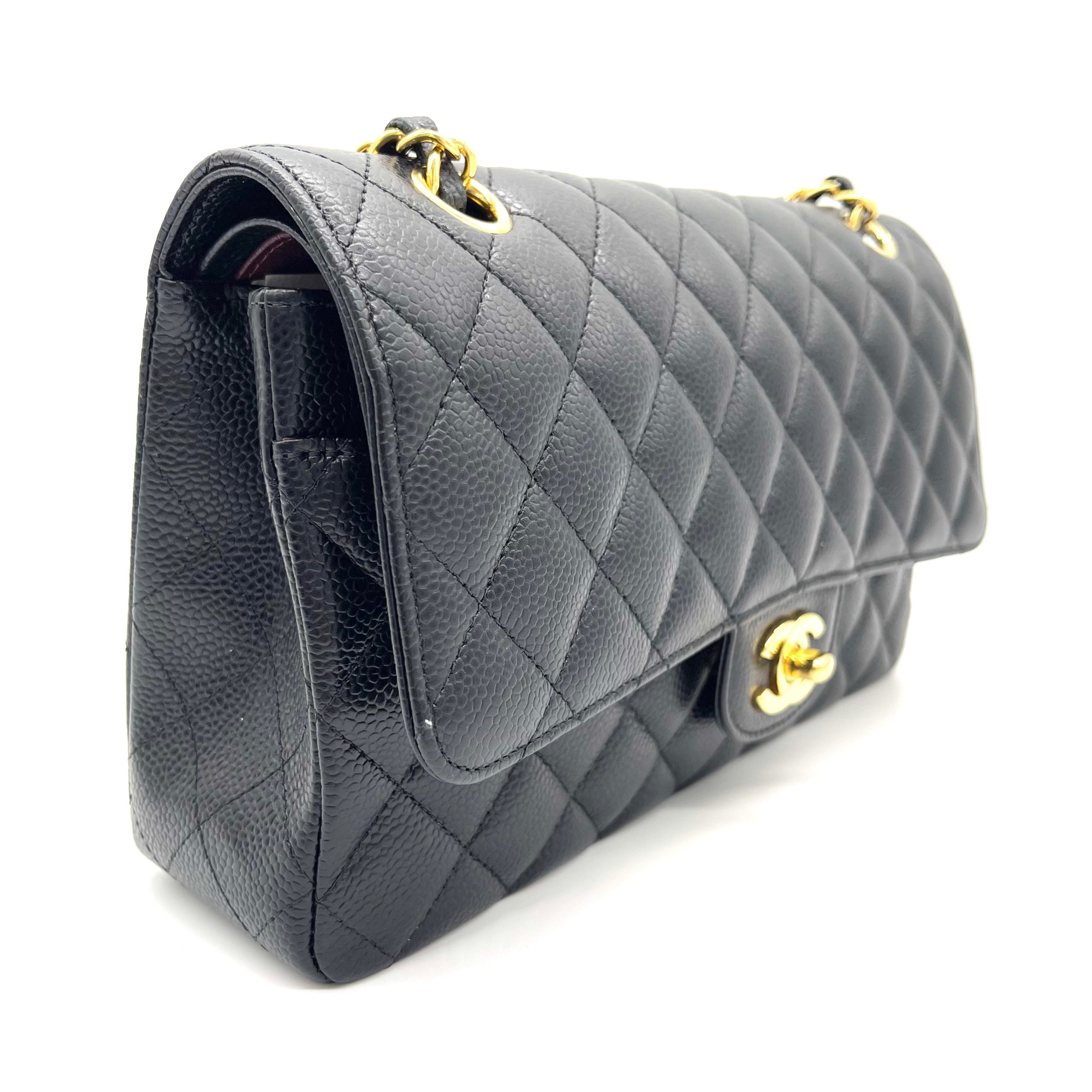 CHANEL Caviar Quilted Medium Double Flap Black